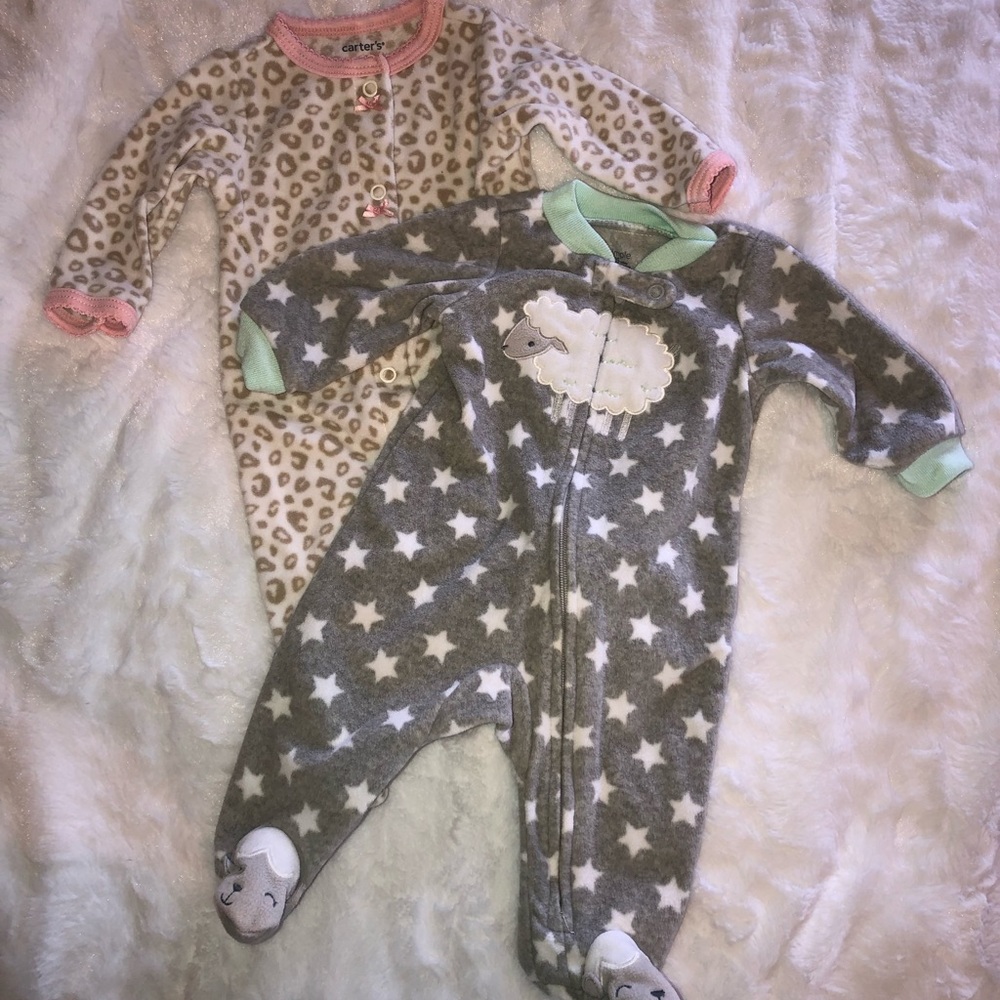 Carter’s fleece footed pajamas - Newborn